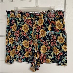 Maurices Navy and Pink Floral Shorts